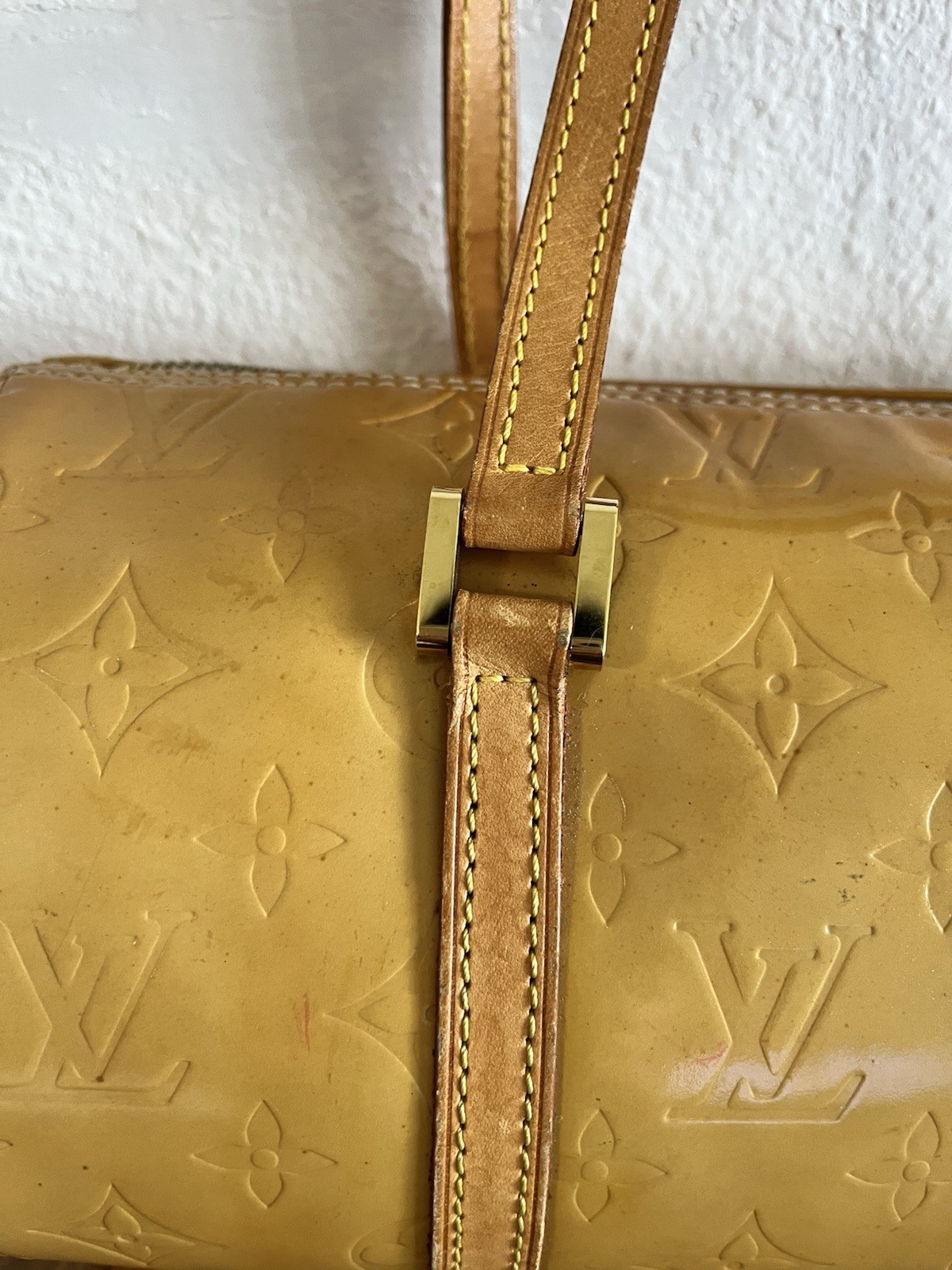 Vintage LOUIS VUITTON Monogram Vernis Bedford Bag, Signed, Made In France