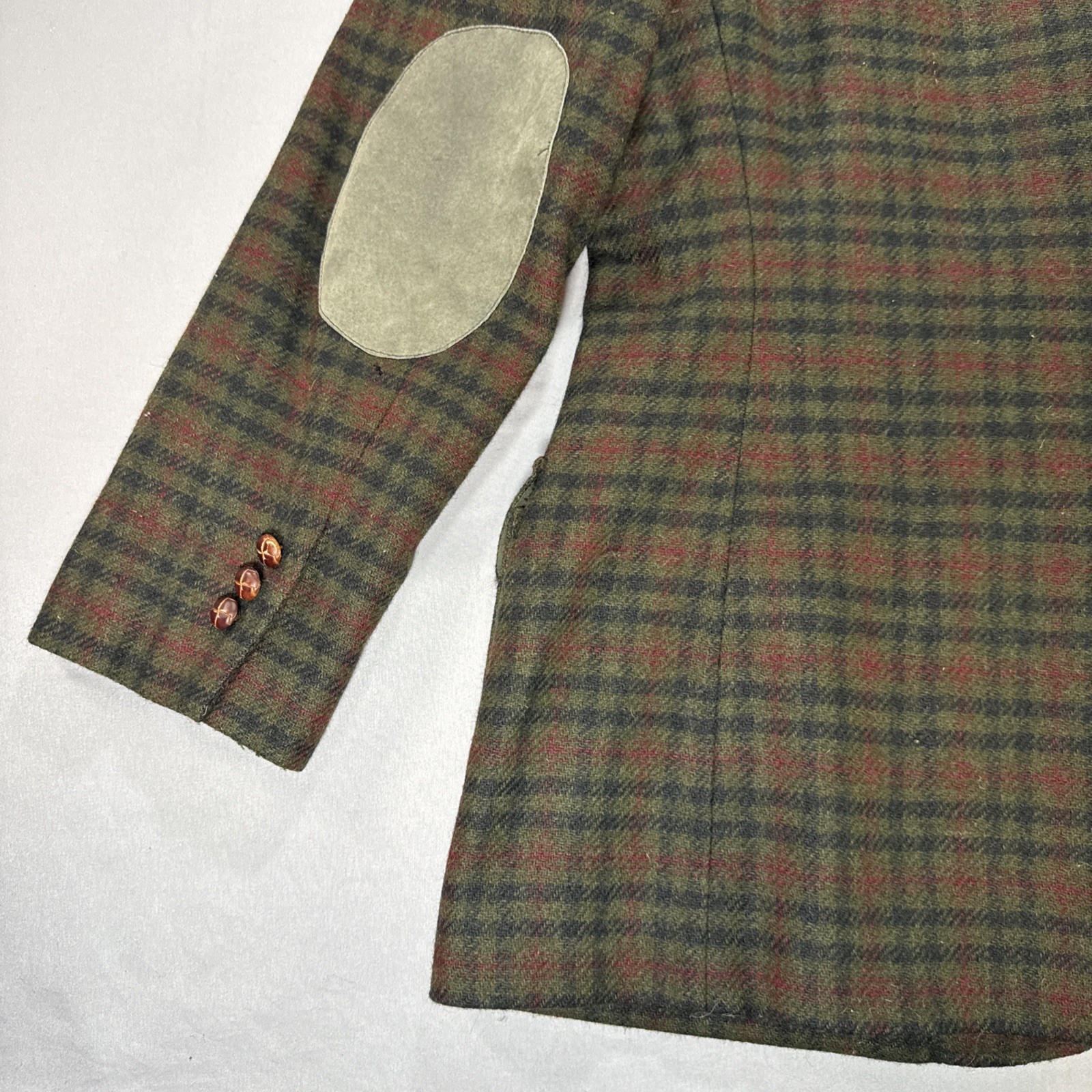 VTG Harve Benard Wool Coat Womens 16 Ukraine Dark Academia Elbow Patches Preppy