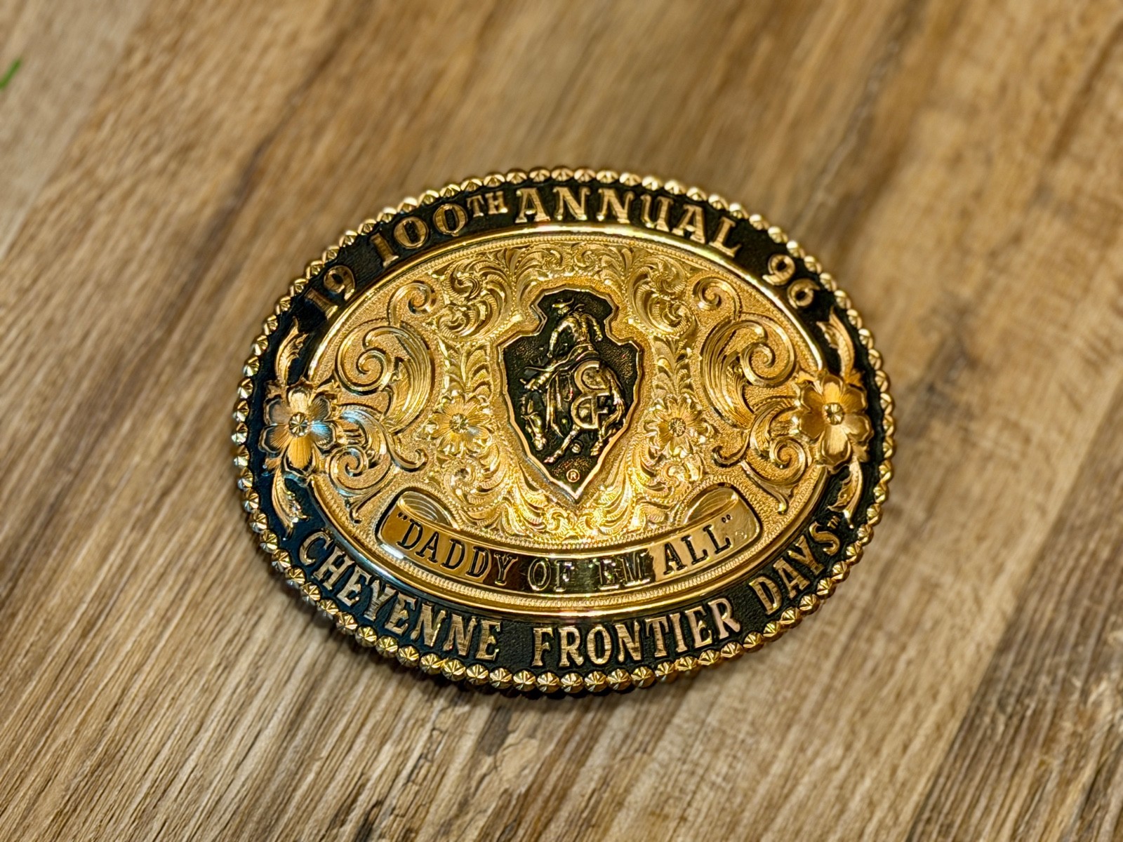 New Gist Cheyenne Frontier Days 100th Annual Buckle Bronze 1996 With Box