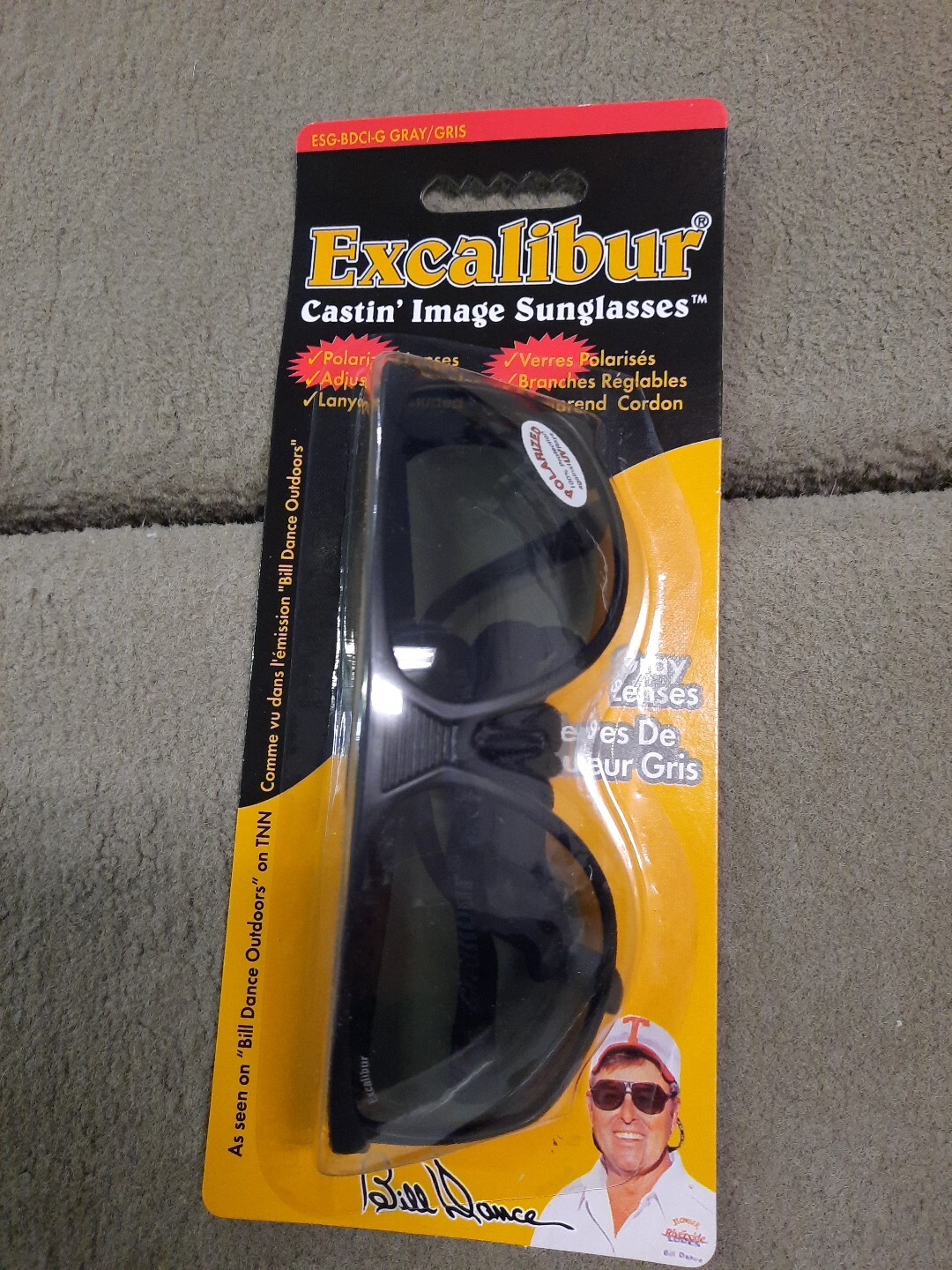 New! RARE Vintage Bill Dance Sunglasses Excalibur fishing polarized Gray Lenses