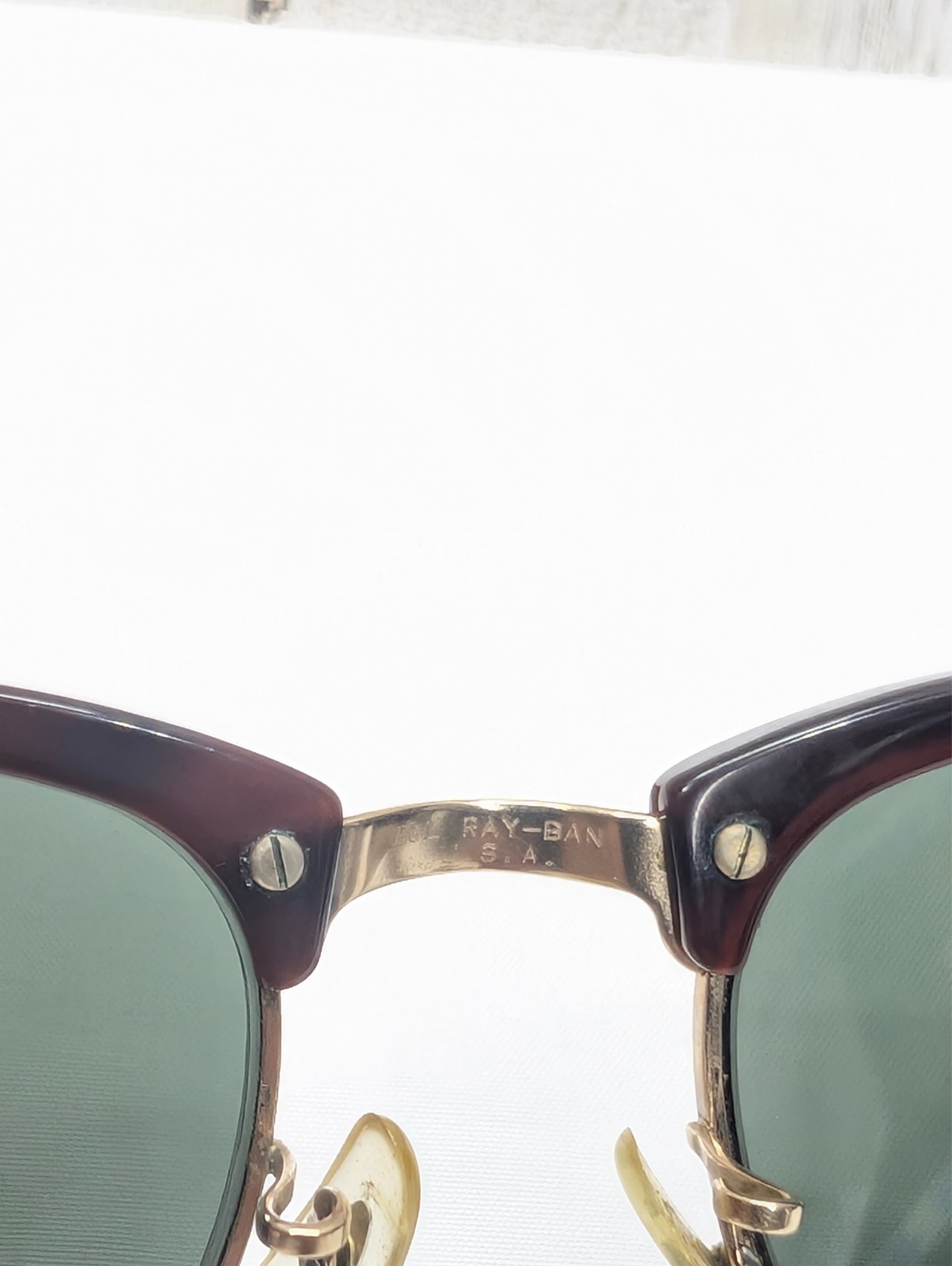 VTG B&L Ray-Ban clubmaster tortoise shell and arista gold sunglass made in USA