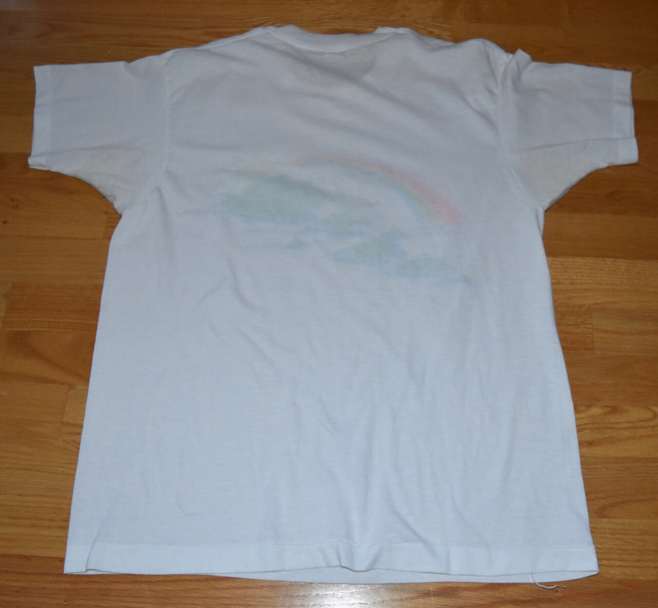 VTG Hawaii Rainbow T Shirt Hawaiian Islands White Maui Kauai Single Stitch USA L