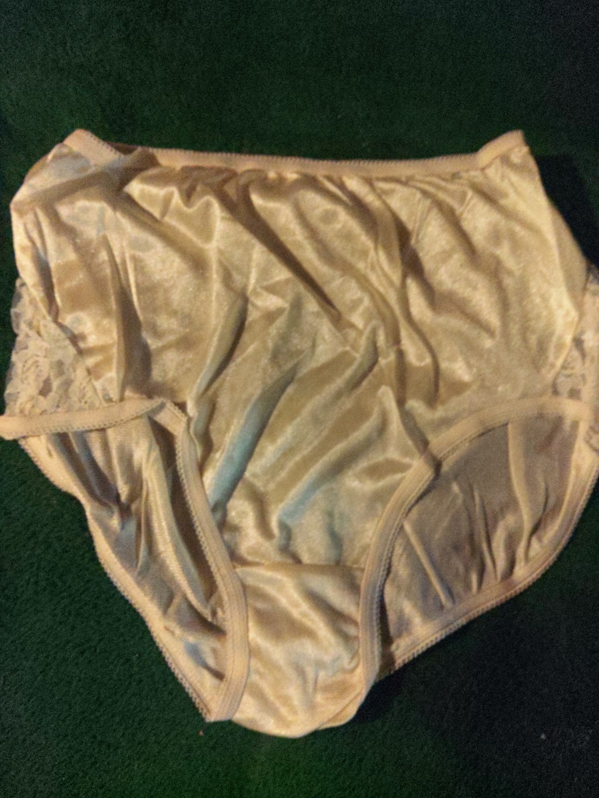 Lot Of 4 – 100% Nylon Brief Panties With Lace Silky Soft Size 7