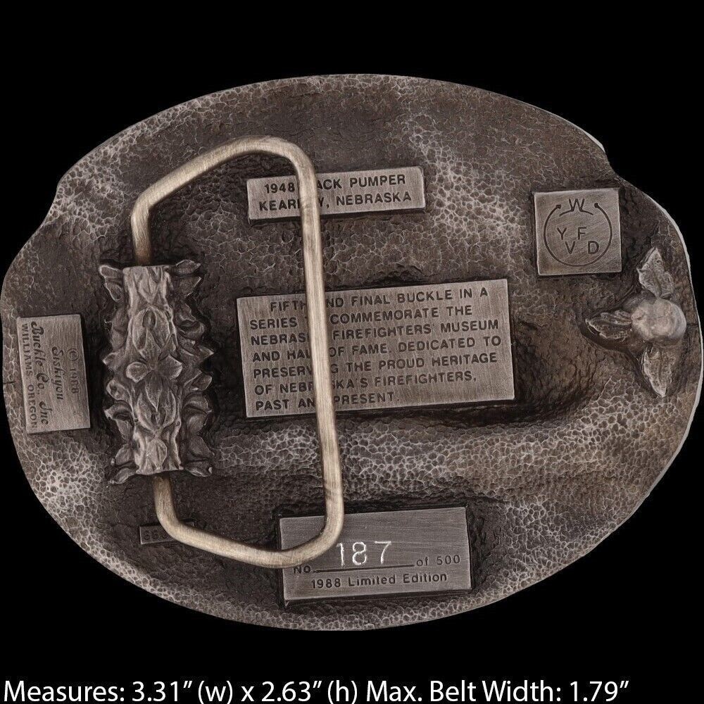 New Nebraska Firefighters Museum Kearney Hall Fame NEFFM NOS Vintage Belt Buckle