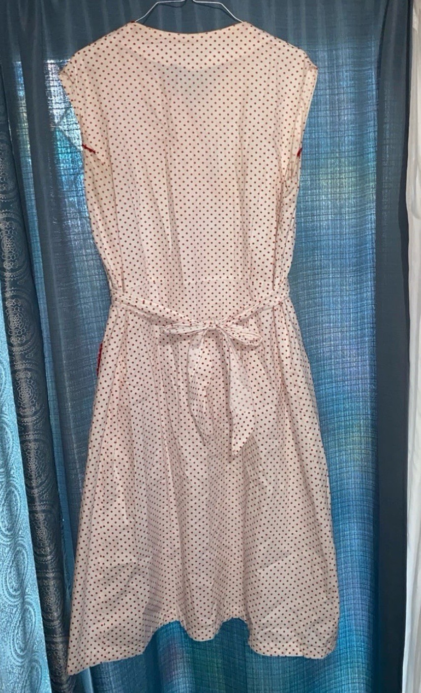 Rare HTF 40s Or 50s Vintage Fruit Of The Loom Cotton Polka Dot Dress Rockabilly