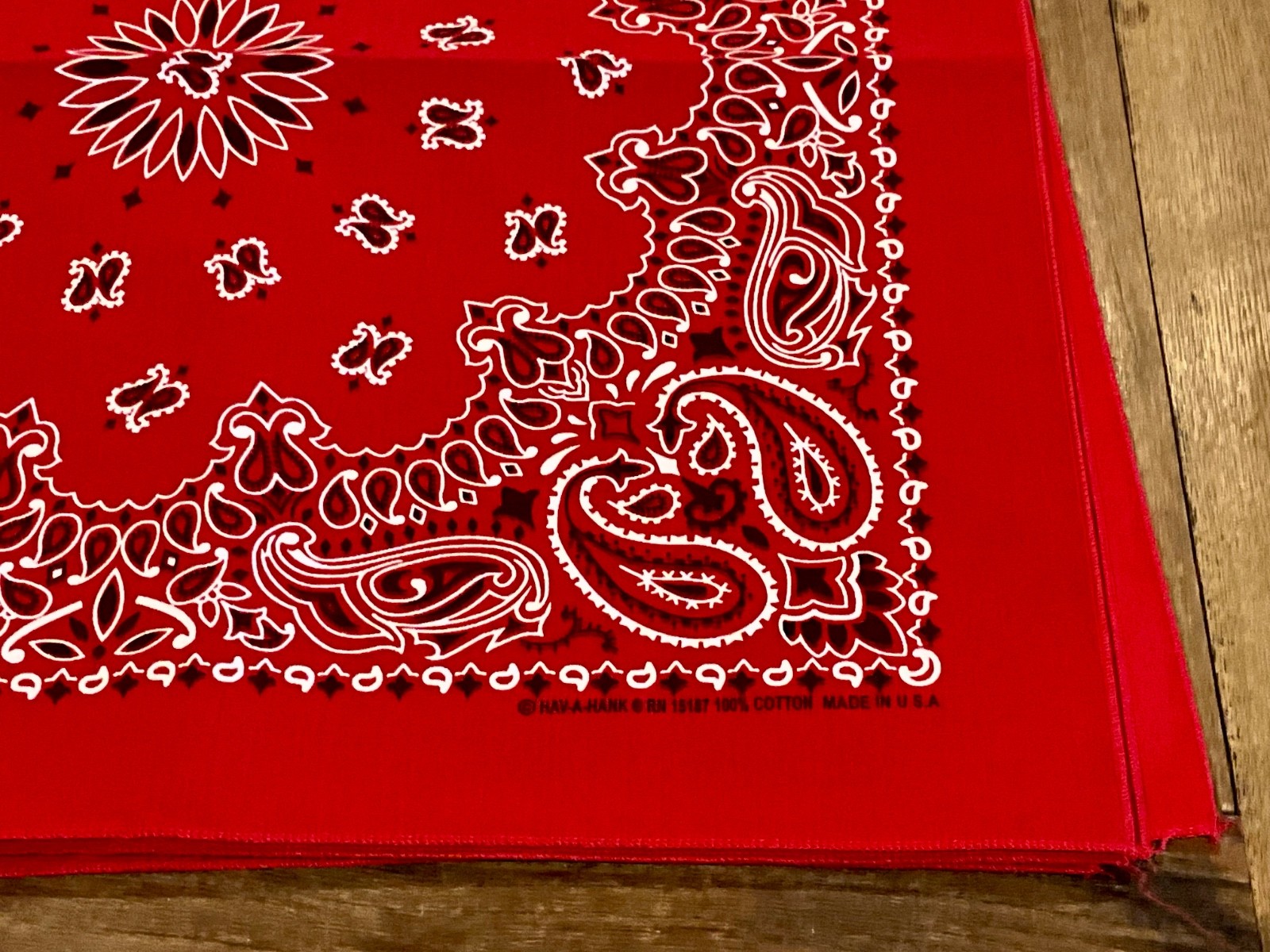 Vintage Have-A-Hank Bandana Red Paisley RN 15187 Made in the USA 100% Cotton