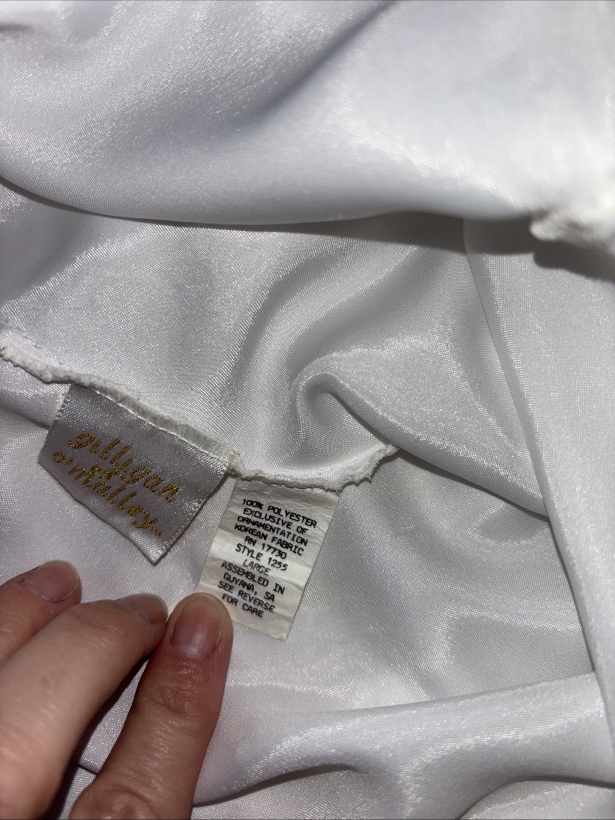 Vintage Gilligan & O’Malley Satin Lace Slip Nightgown White Large 90s Y2K Bridal