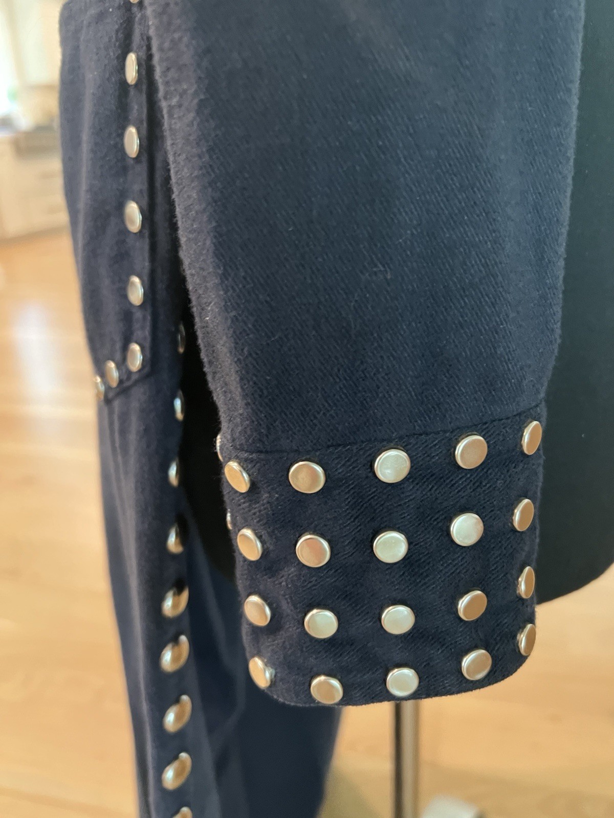 Rare 1970s Studded Allie Flynn Western Pant Suit Set Glam Rock Bell Bottoms S/M