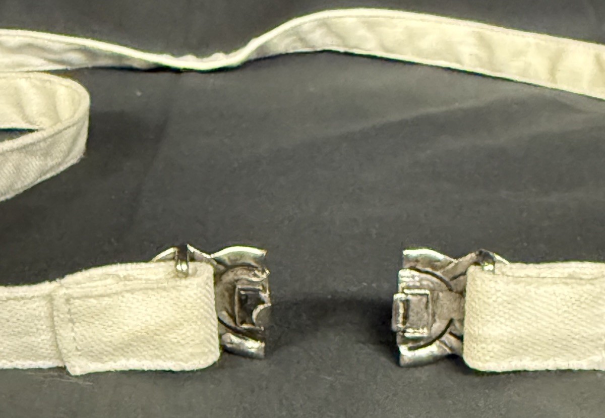 Vintage Art Deco Interlocking Belt Buckle Rhinestone Dress Clasp Cloth Sash 30s