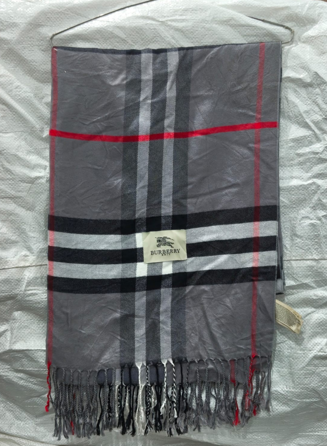 Burberry London Scarf Classic Check Shawl Wrap Vintage Plaid Made In Scotland