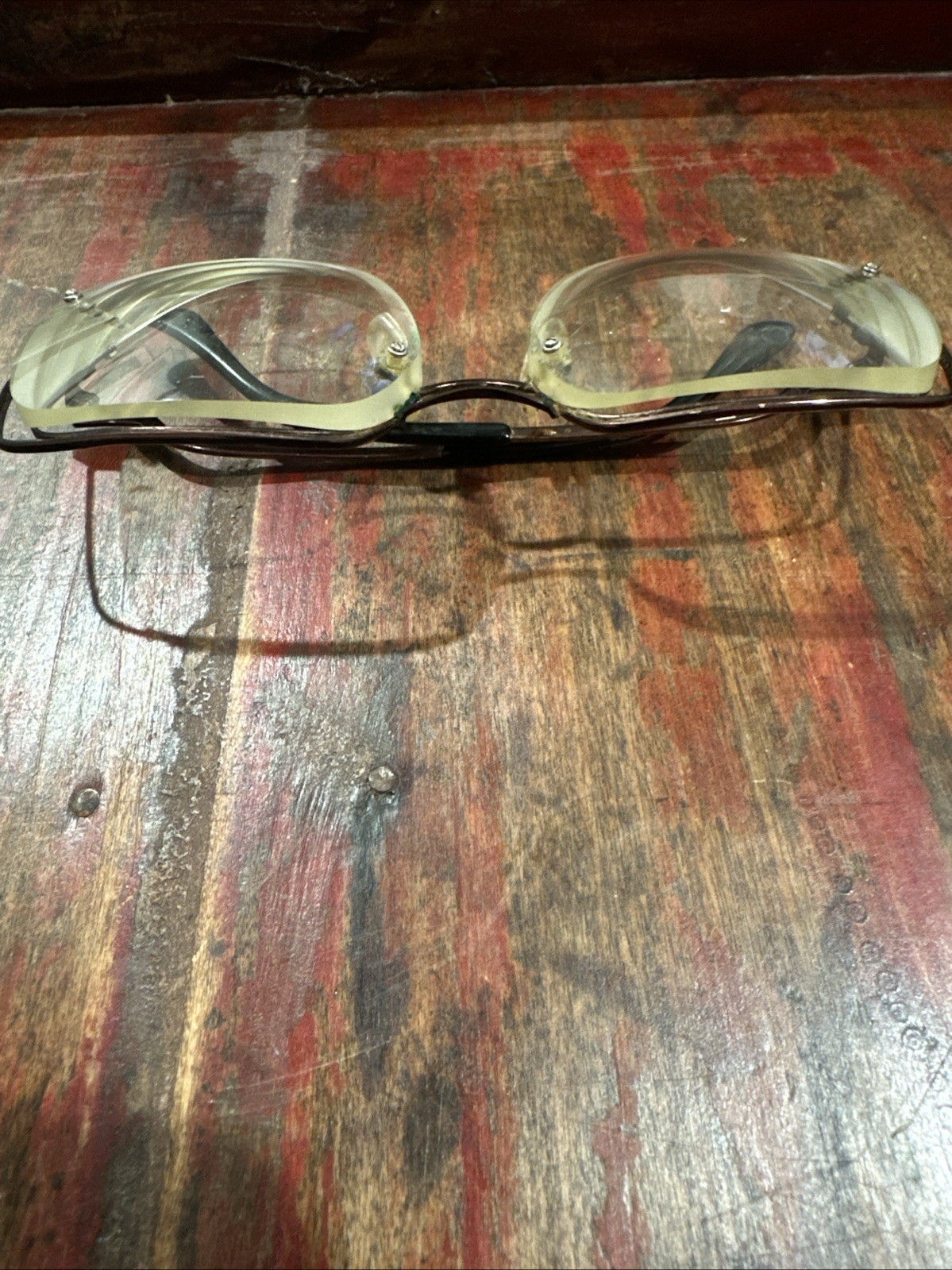 Vtg Tura Mod 120 Eyeglass Frames Cherry Bronze Oversized 49mm Lens Height Japan