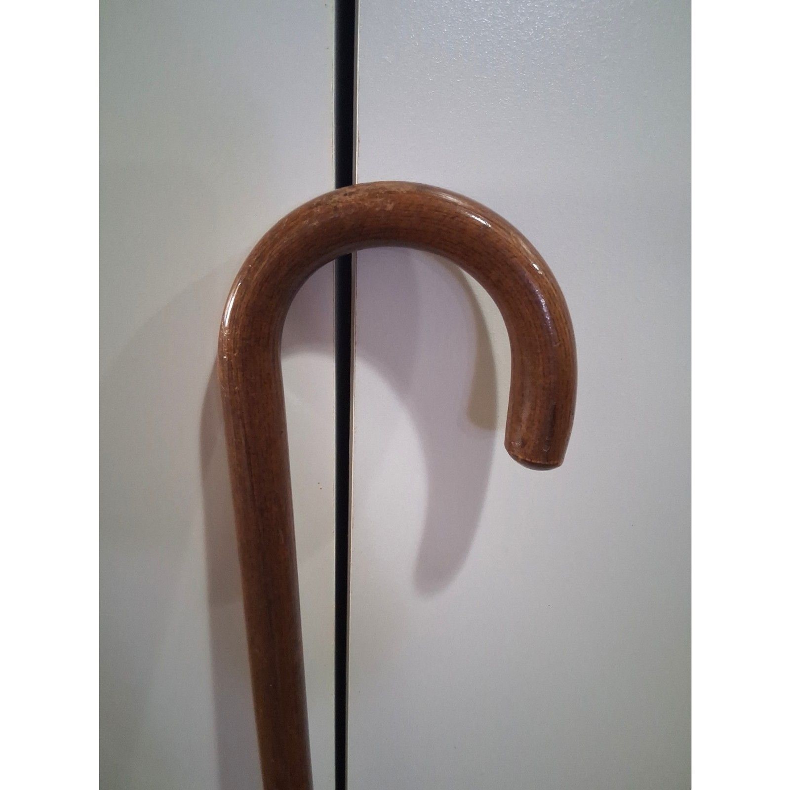 36″ Vintage Birch Wood Classic Crook Handle Rubber Tip Wooden Walking Stick Cane