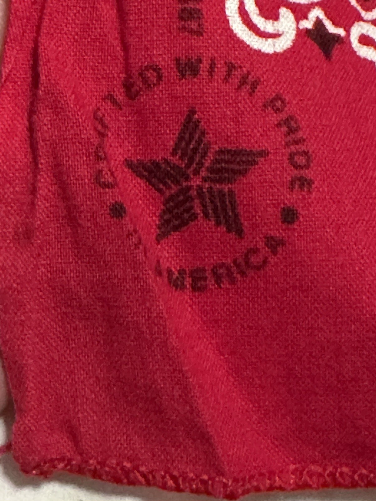 red bandana 15187 made in usa 100% cotton 20 x 19.5”