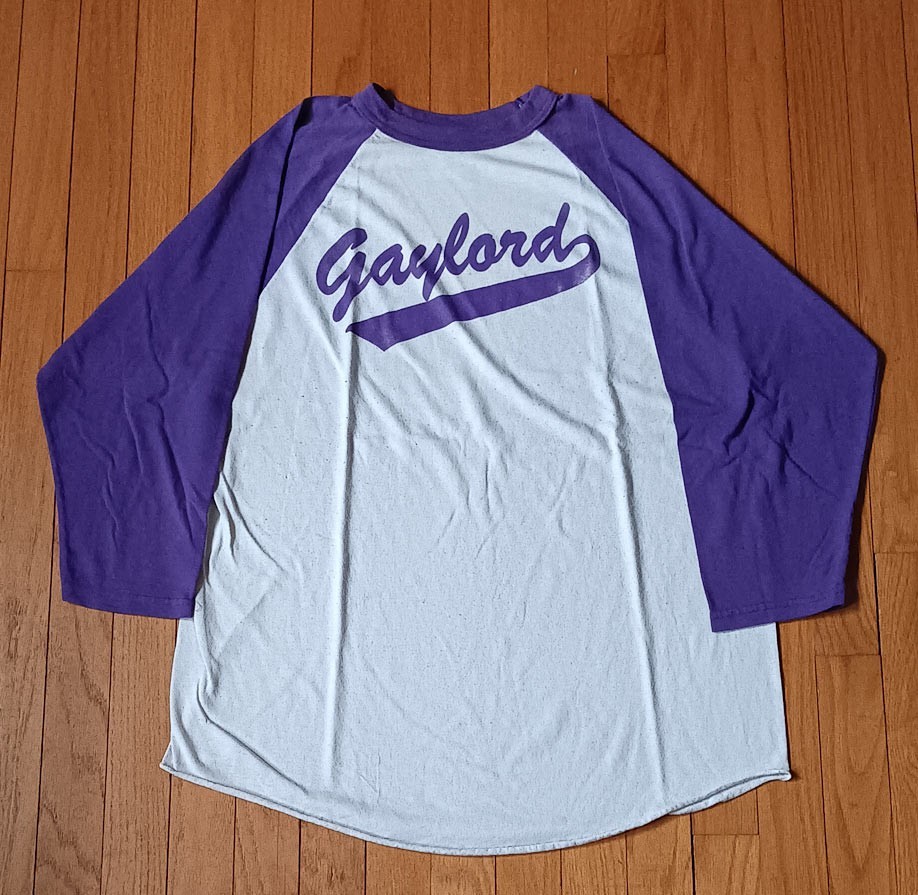 Vintage Gaylord Raglan Tee Augusta Sportswear T-Shirt Large 3/4 Sleeve 50/50