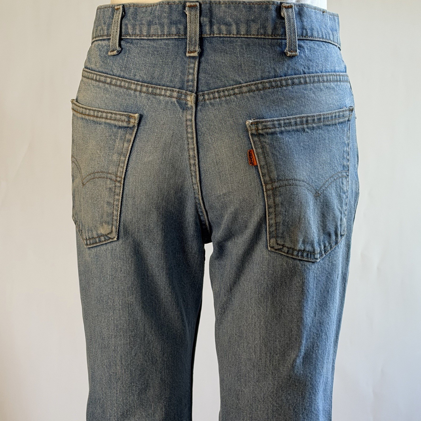 Vintage 80s Levi’s 517 🍊 Tab Bootcut Jeans Made in USA 32×30 Great Natural Fade
