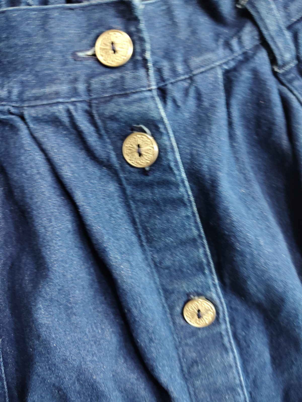 Vtg 80s 90s Cherokee Denim Midi Maxi Skirt Button Front Prairie Cottagecore 14