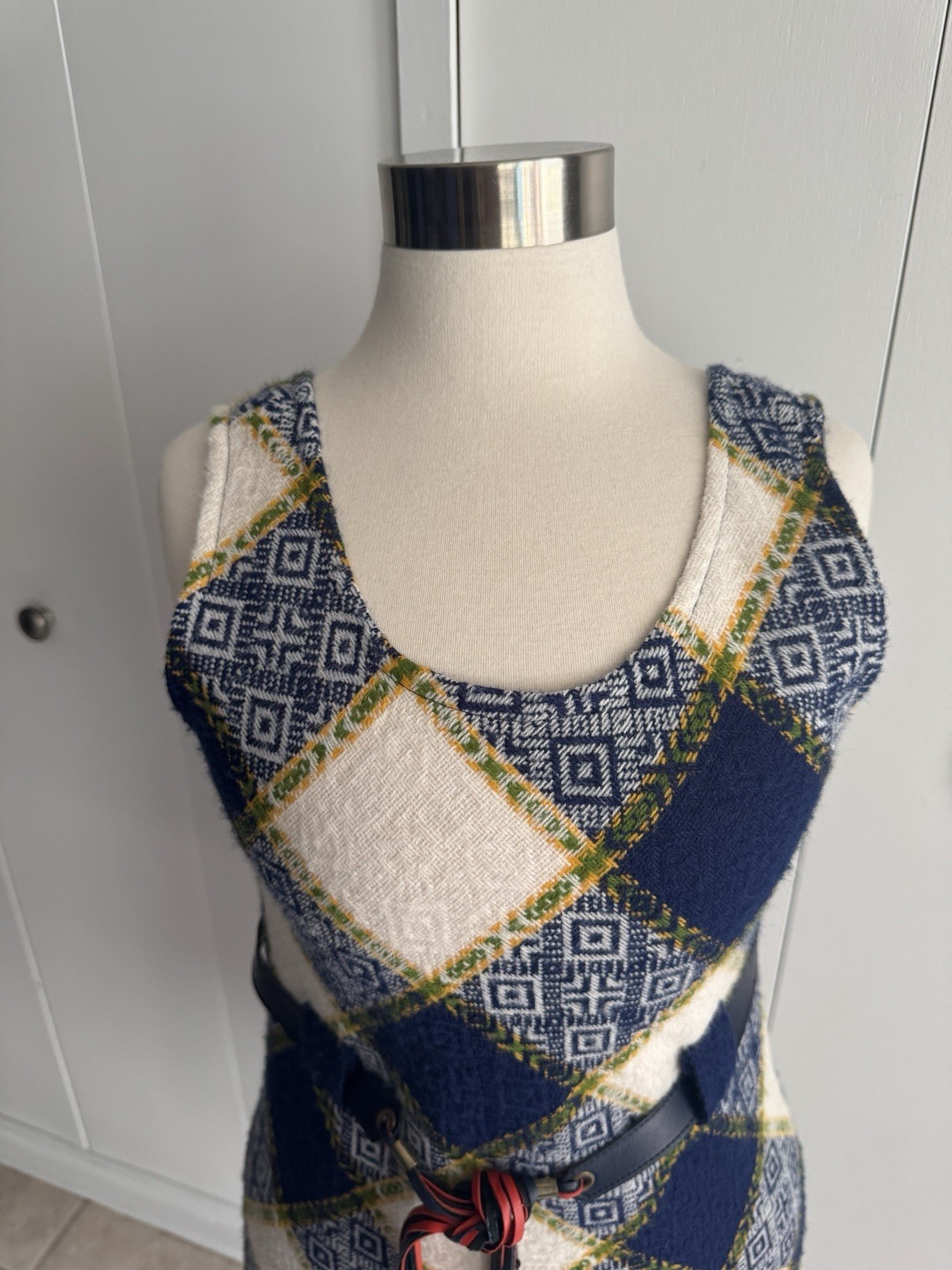 Vintage MOD 1960s Tank Style Go-Go Mini Dress Mid Century Modern