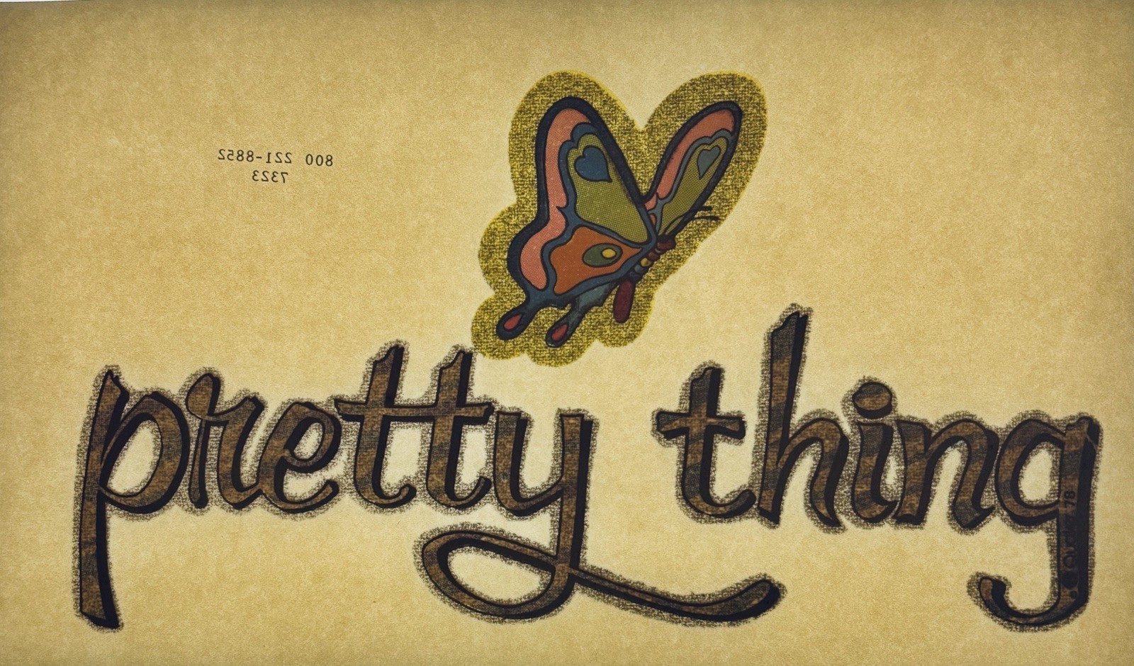 Original Vintage 1970’s Pretty Thing Butterfly Glitter Iron On Transfer
