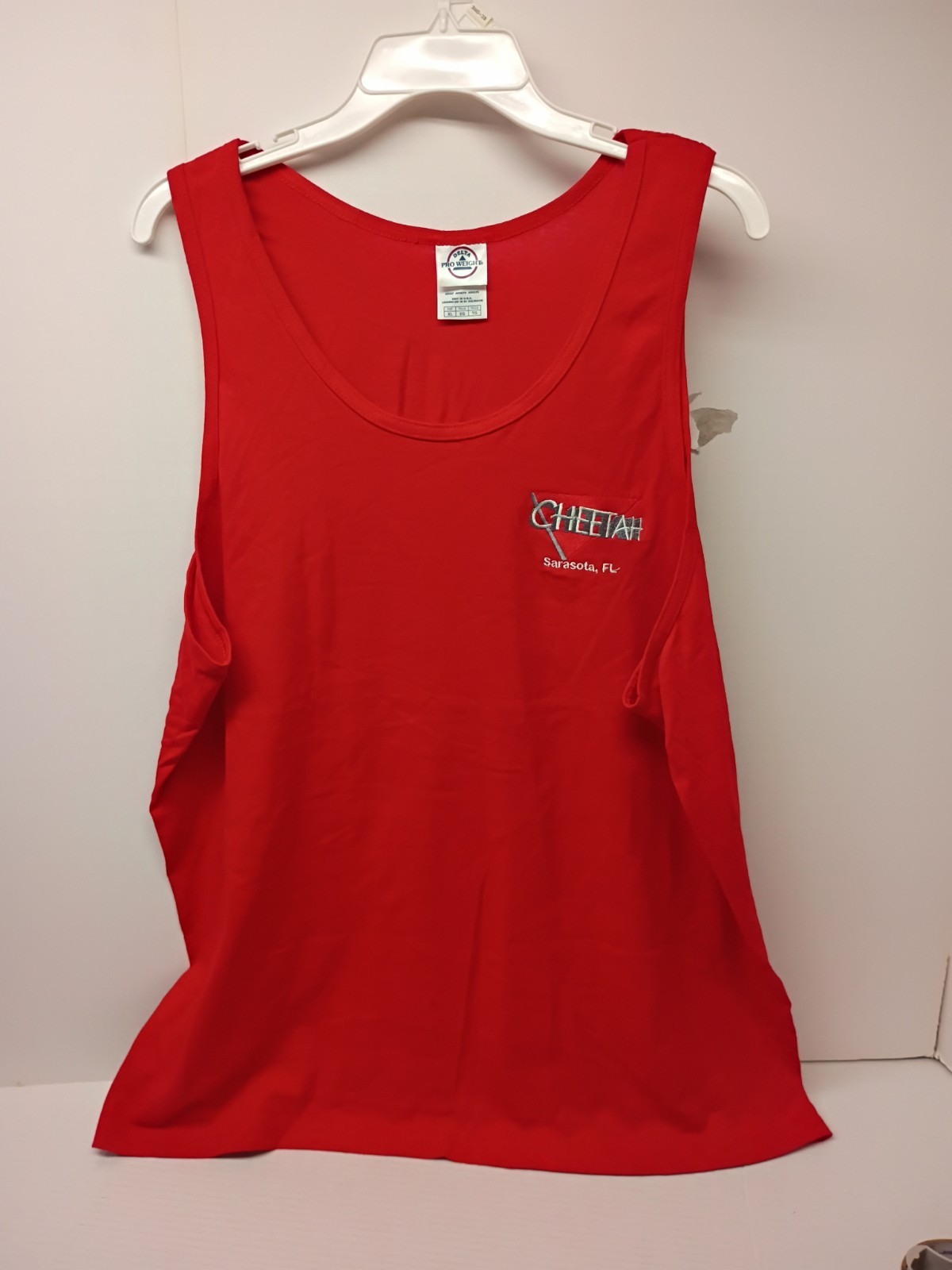 Delta Pro Cheetah Club Red XL Tank Top Sleeveless Scoop Neck Logo Sarasota FL