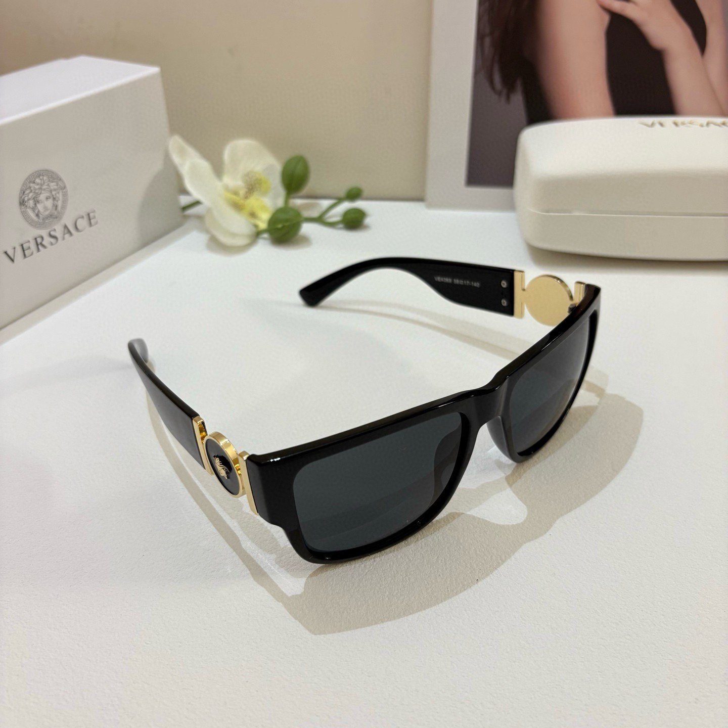 Versace Classic VE4369 17-140mm Unisex Black Sunglasses
