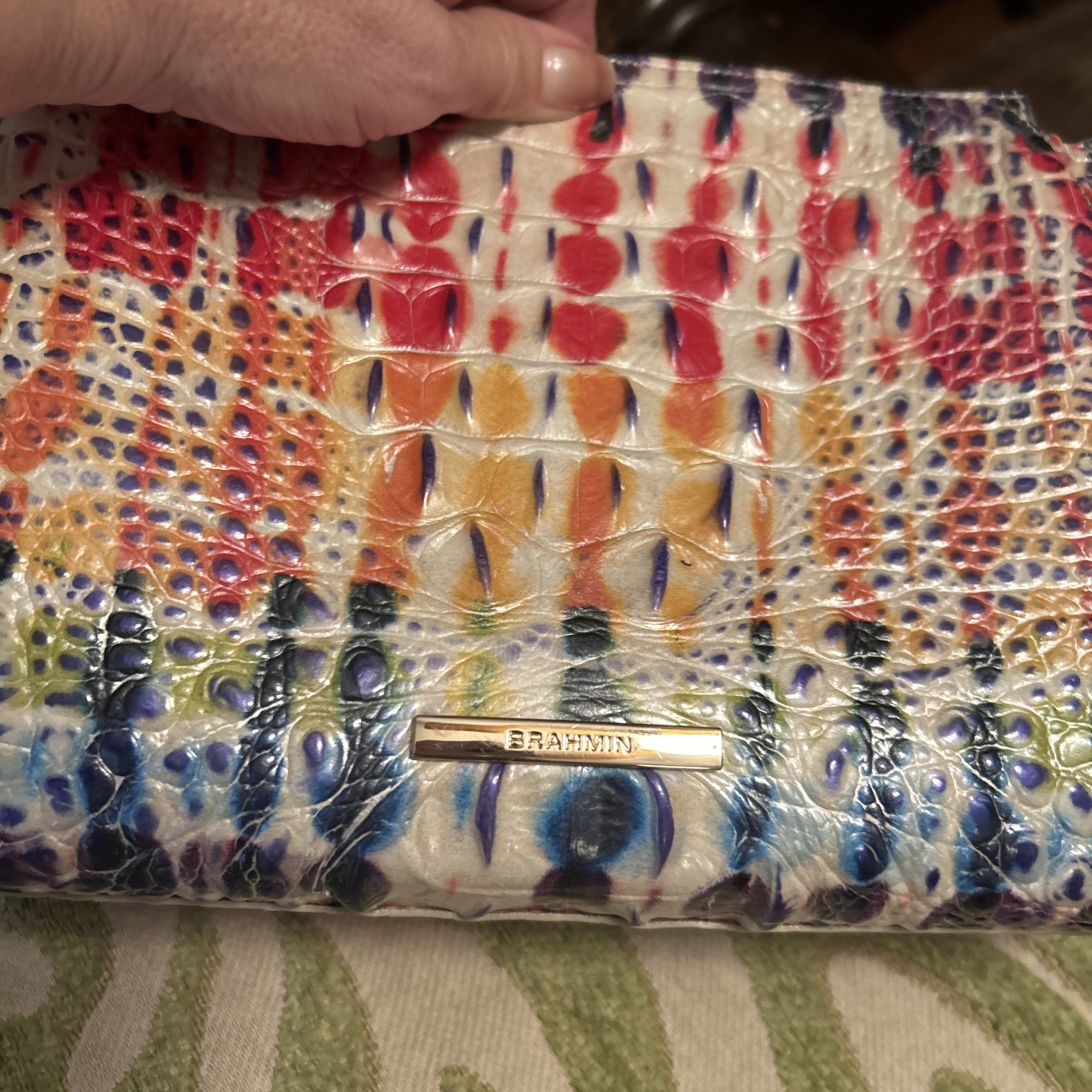 BRAHMIN Rare Multicolored Leather Crossbody Bag In Fantastic Condition