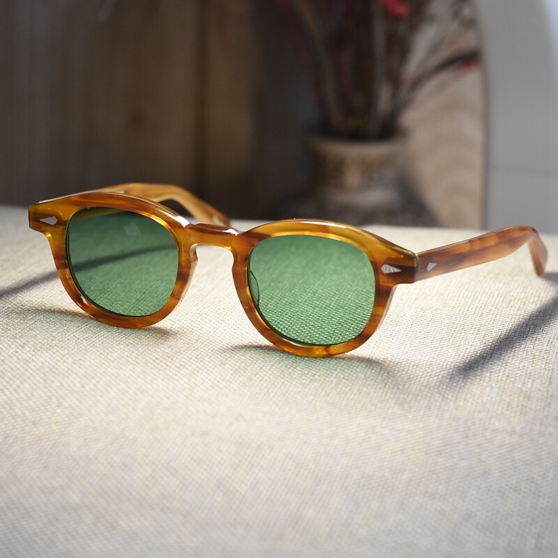 Johnny Depp Green sunglasses men’s blonde gold glasses green sunglasses UV400 M
