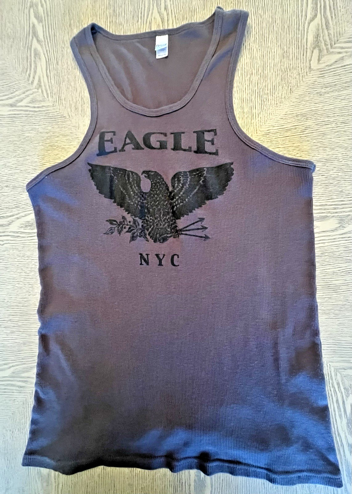 Royal Apparel Eagles NYC Gay Bar T-shirt Tank Sz.XL Gray & Black