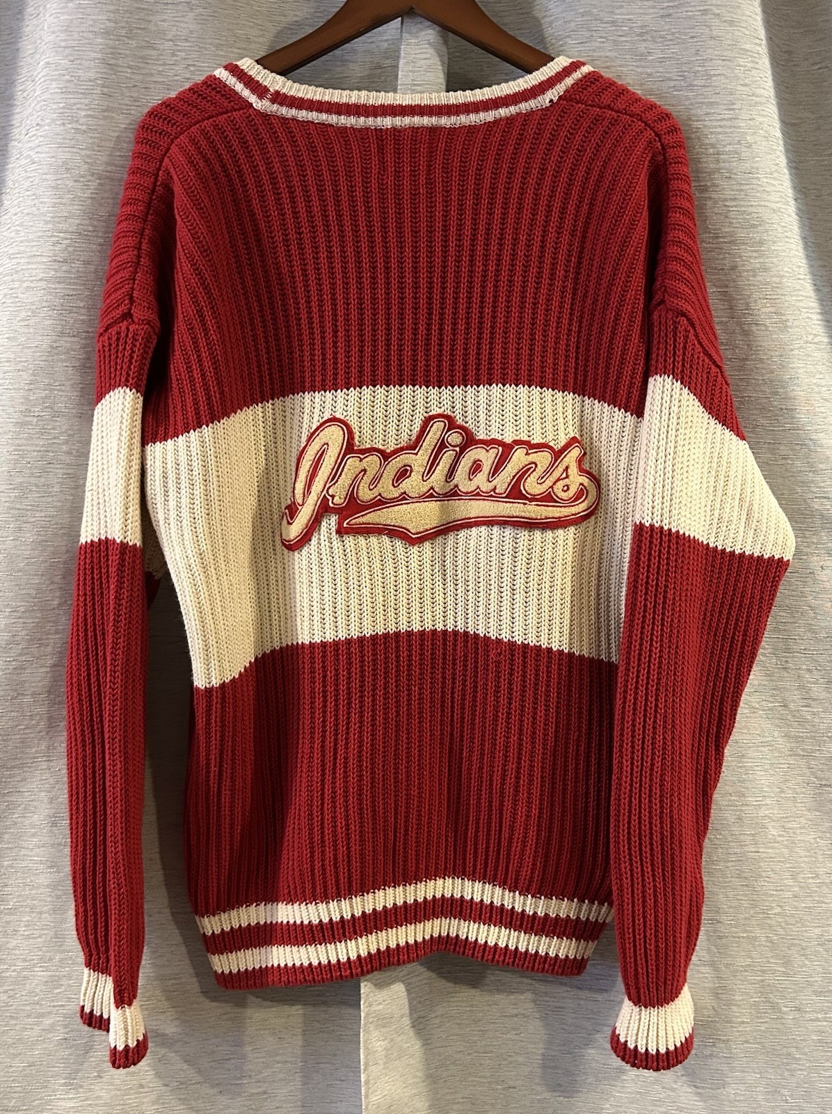 Vintage Gap 90s Indians Colorblock Unit Cardigan Size Large Academia