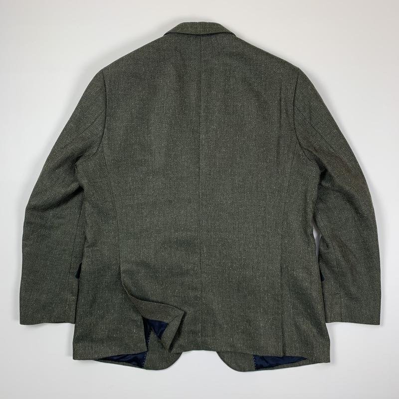 mens navy boot blazer khaki silk/linen 42/XL/50