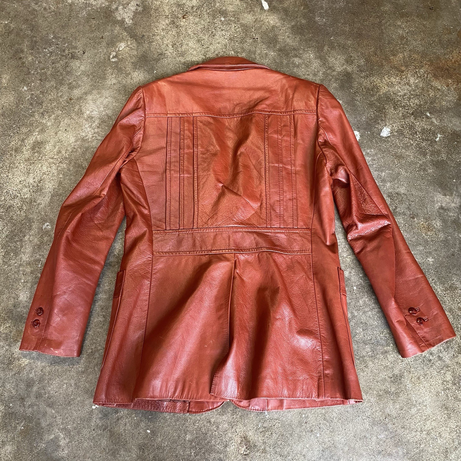 VTG Rue Royale By Nino Cerruti Mens Leather Jacket 42 Rust/Brown 70s Bob Dylan