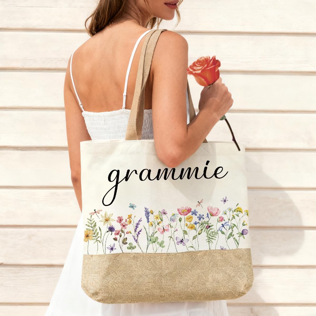 Gifts for Grandma, Grammie Bag, Grandma Birthday Large, Floral