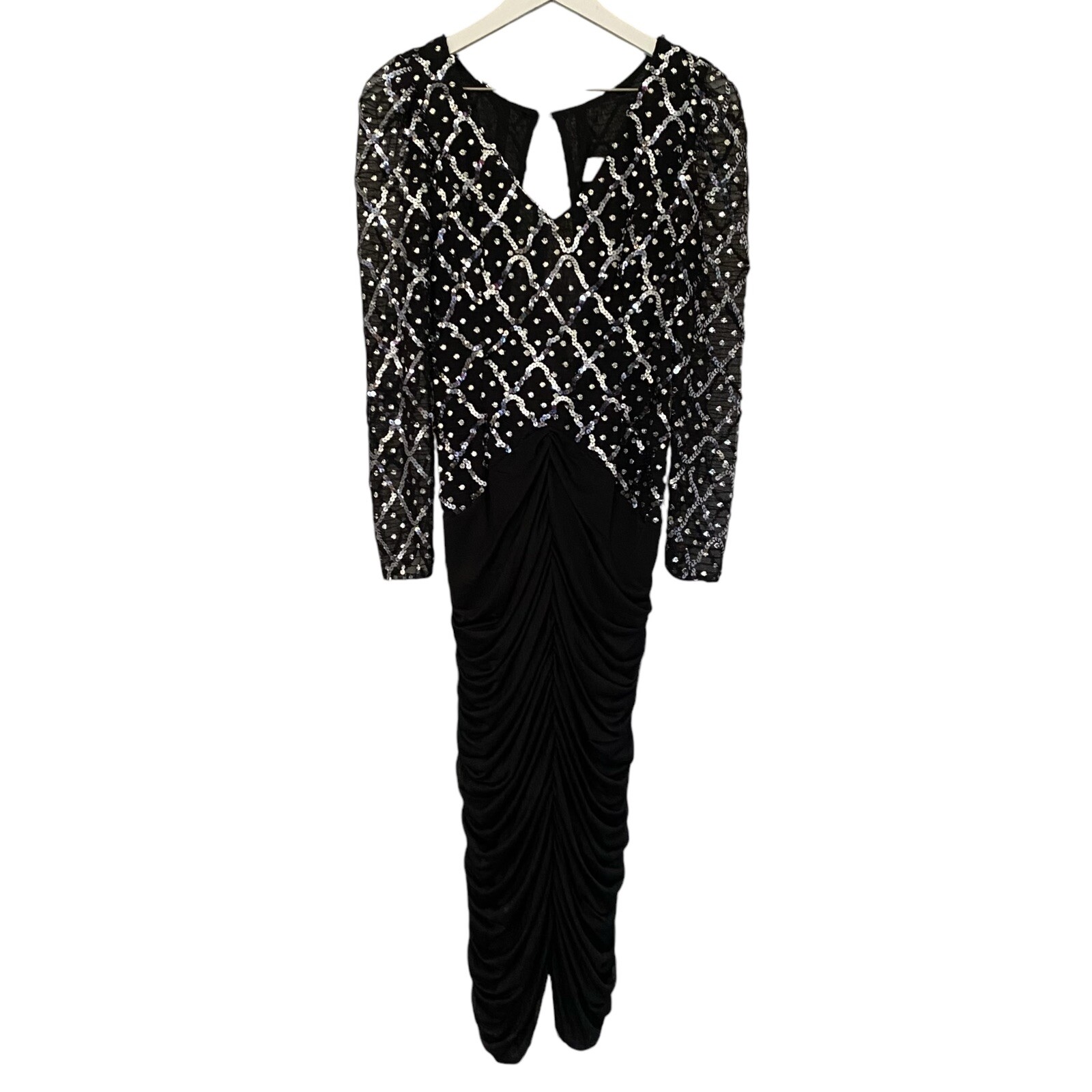 NWT $160 Vintage 80s New Leaf by Samir Cocktail Sequins Disco Dress Size 11/12