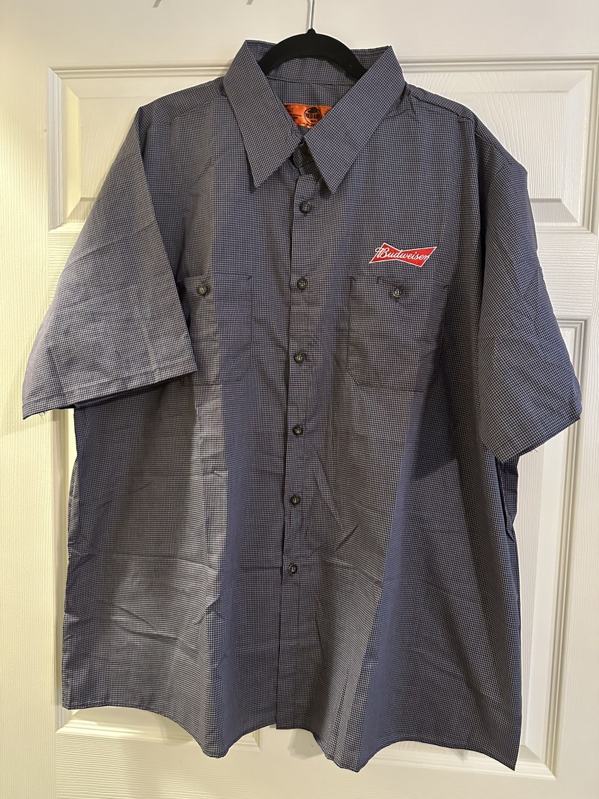 VTG 90’s BUDWEISER RED KAP CHECKERED SHIRT 3XL