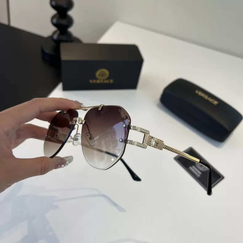 Versace Classic Aviator Frameless Men’s Gold Fashion Sunglasses New