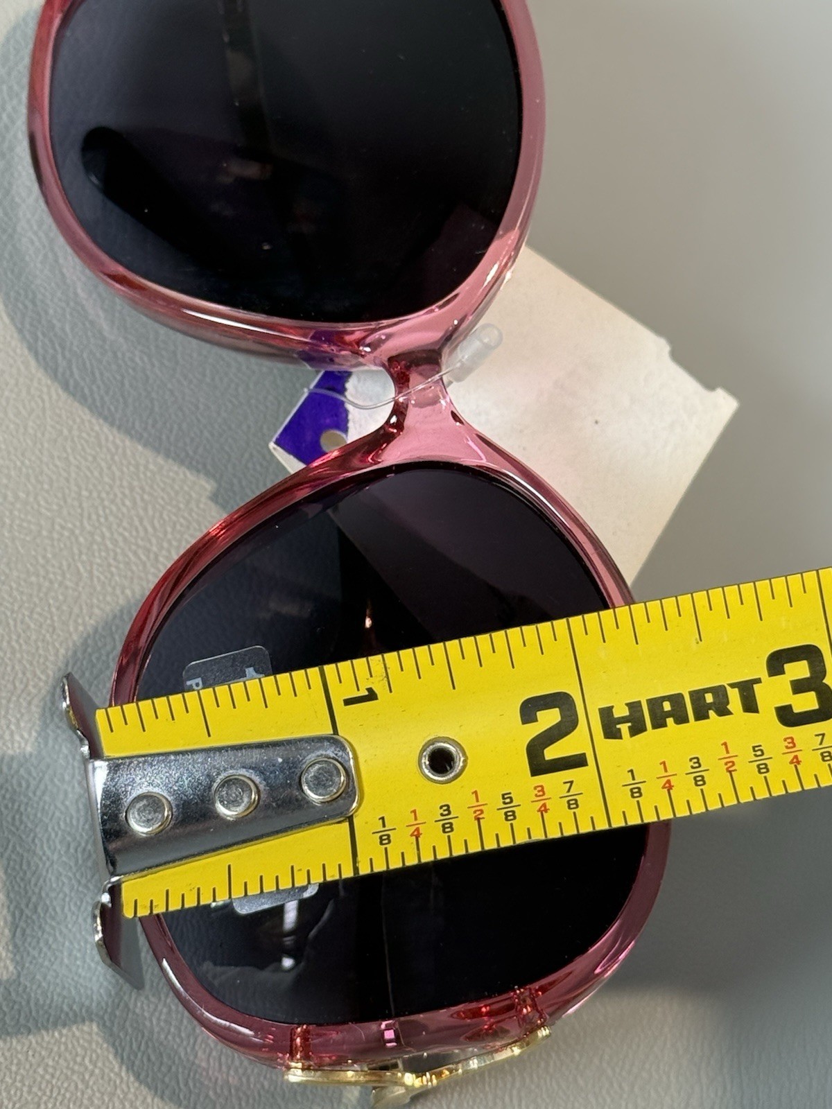 Vtg 1980s 1990s Oversize Sunglasses Pink Gold Tone New 100% UV Protection