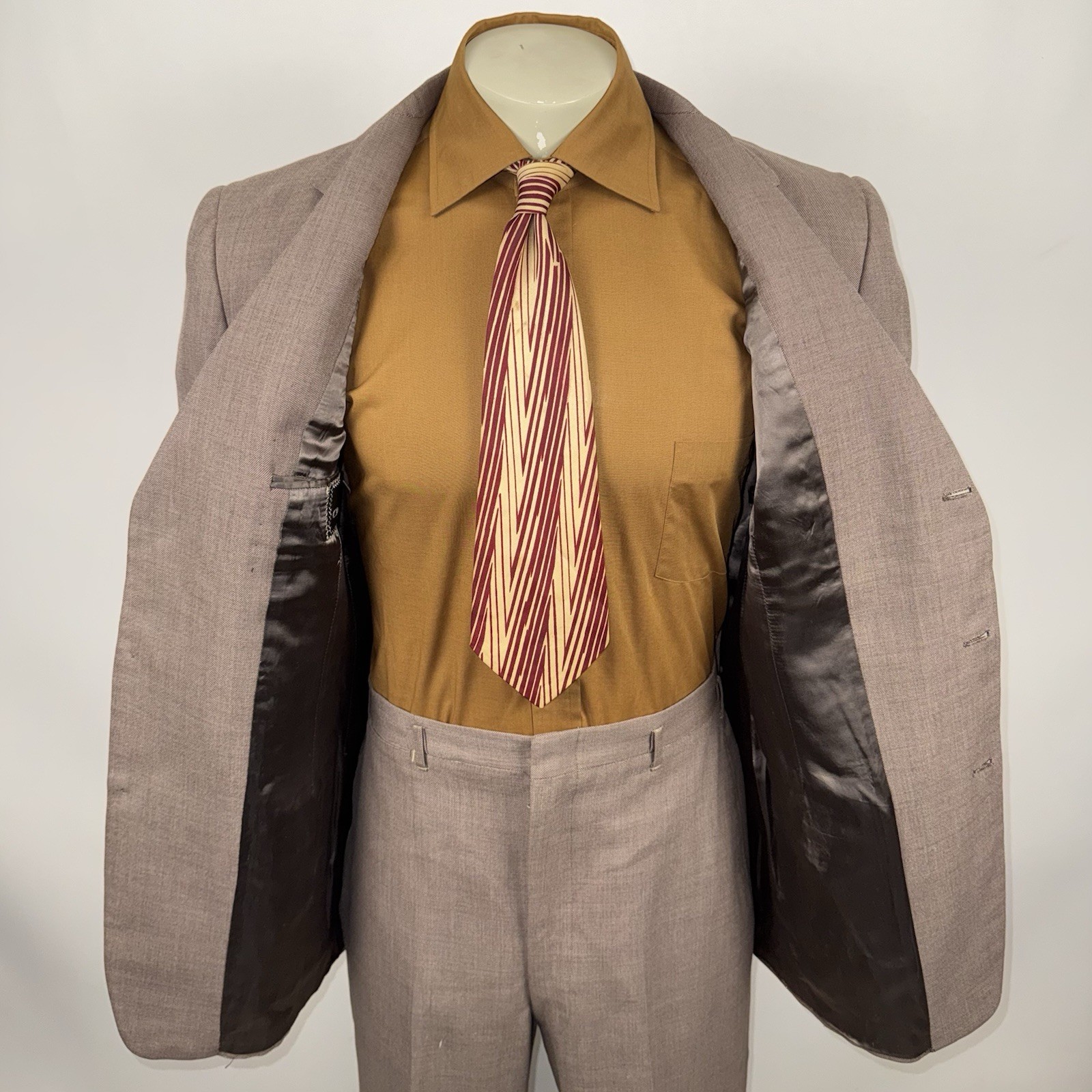 Vtg 40s 50s Claytons Suit Mens 40 Long Jacket 32 30 Pants Drop Loop Wool MCM USA