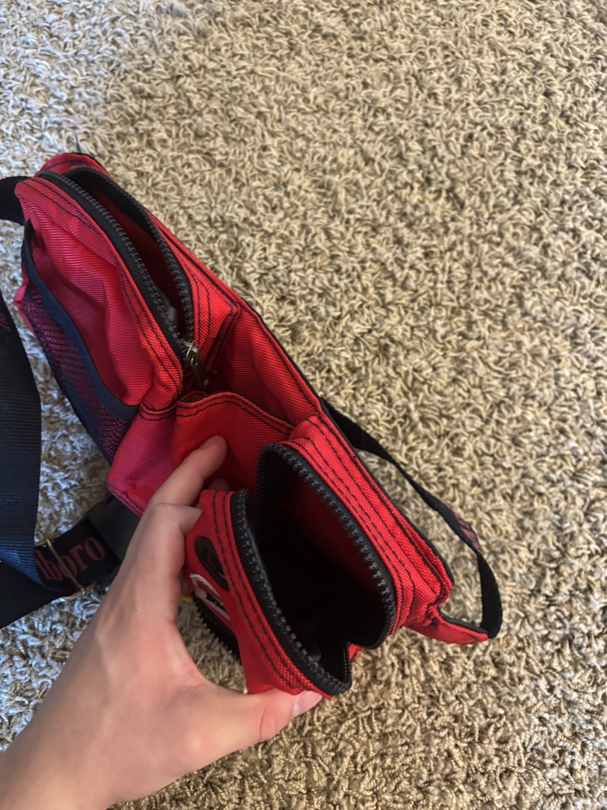 Marlboro Red/Black Waist Pack Fanny Pack Bag Pouch w/ Adjustable Strap