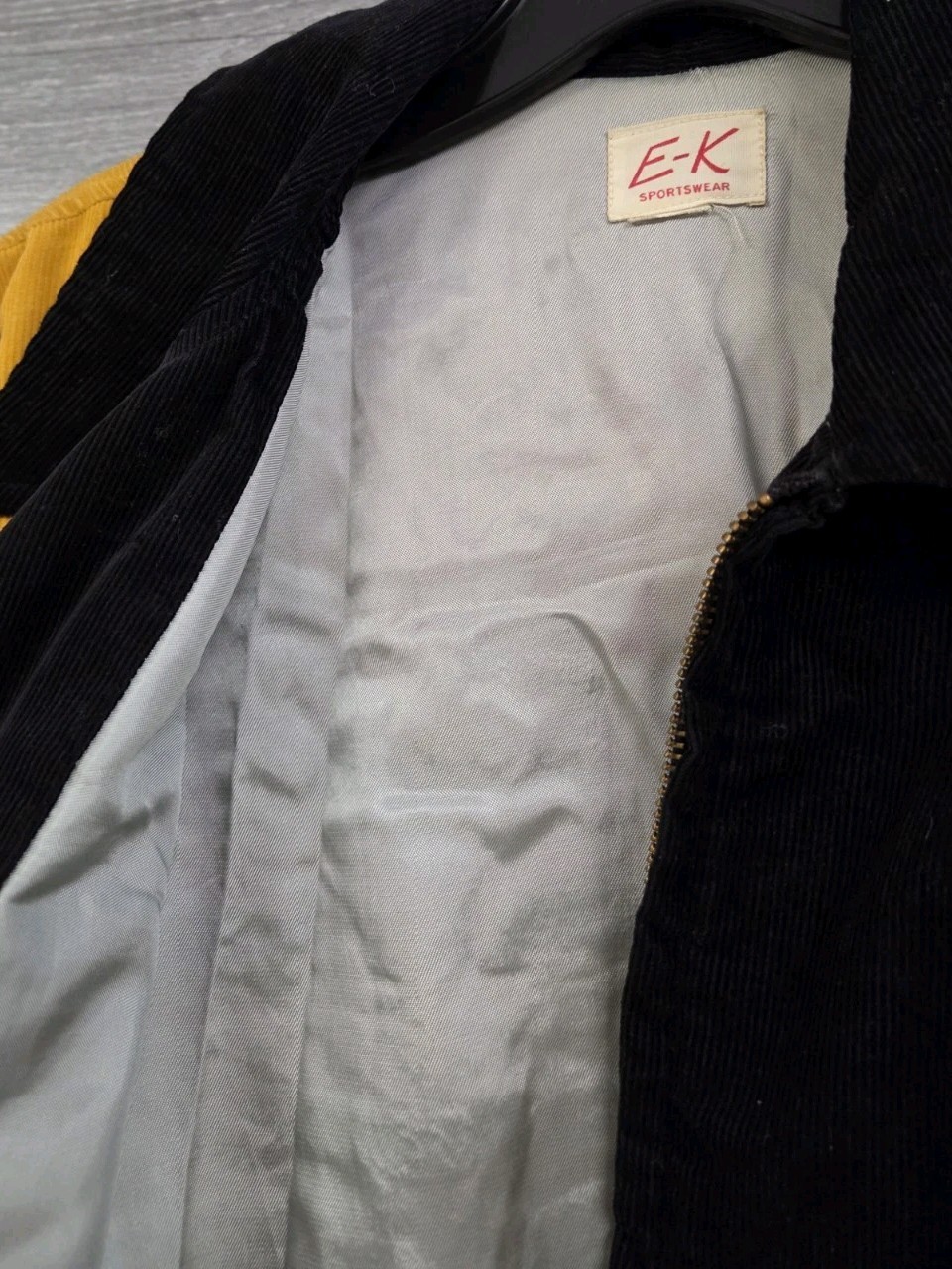VINTAGE CORDUROY JACKET VTG 50s 60s CHAIN STITCH HIGH SCHOOL PATCH SATIN LINED
