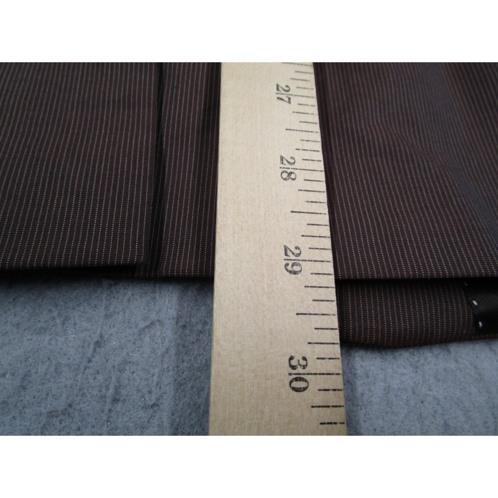 Dries Van Noten Suit Mens 48 IT 38 US Brown Cotton Silk Pinstripe 2 Button