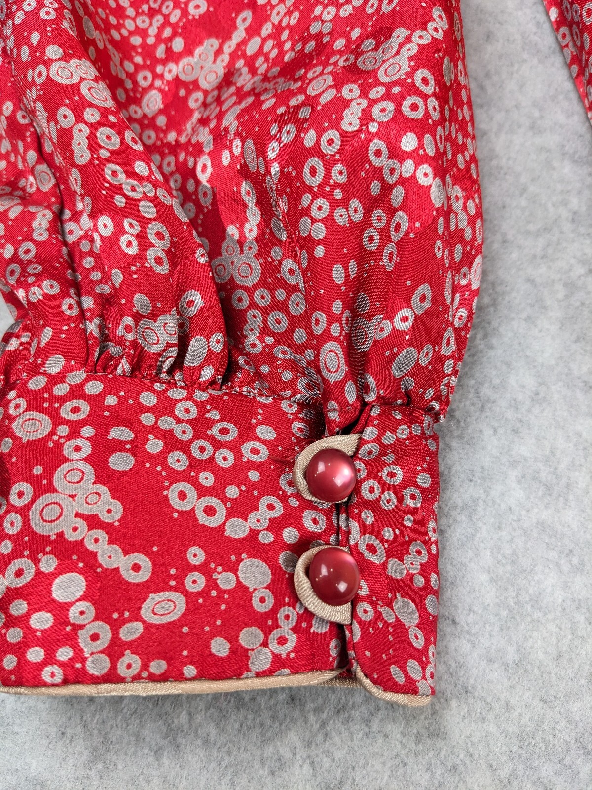 Hal Ferman Vintage Women Red Dress SZ 14 (6-8) Union USA Made Geometric Circles