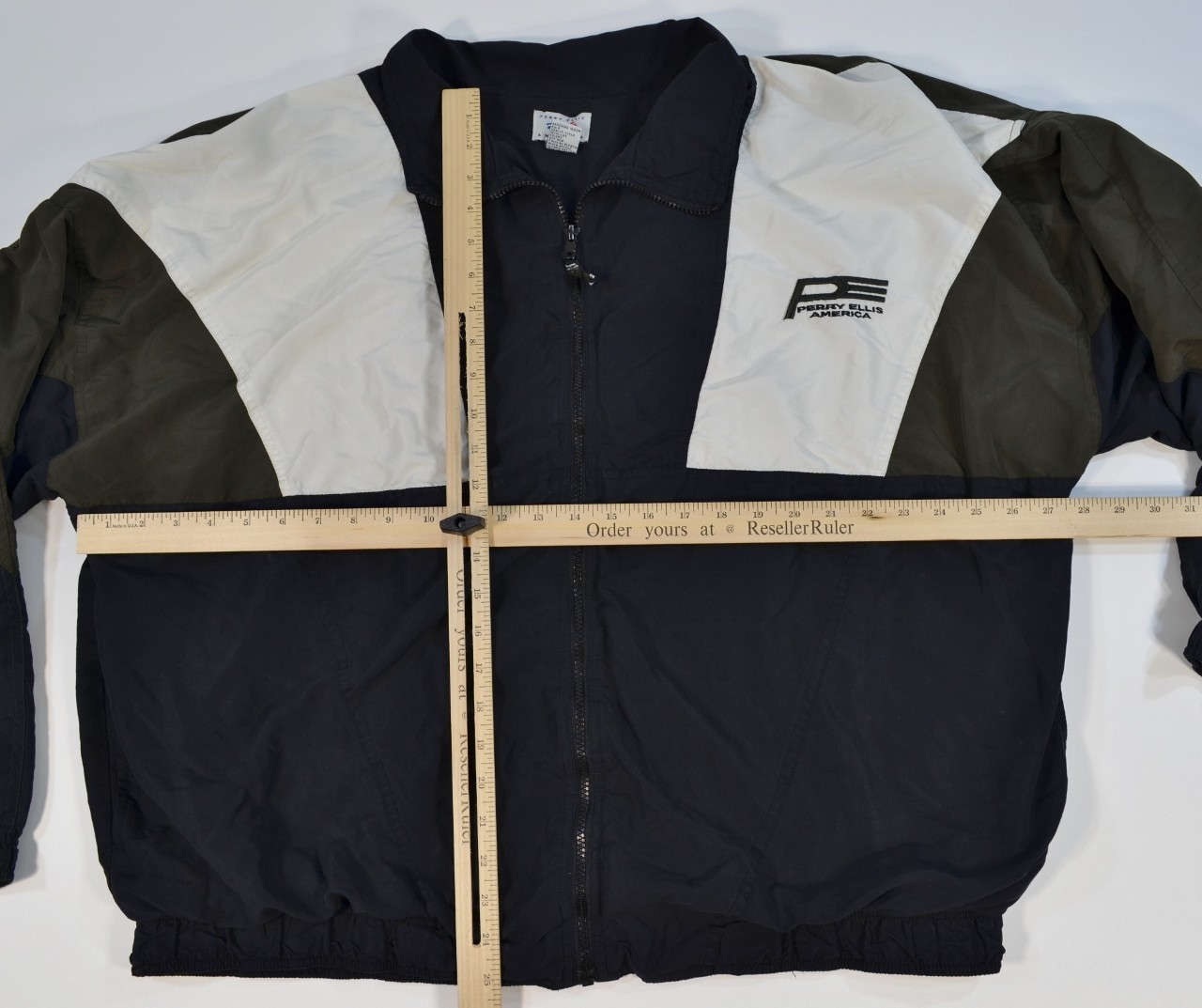 VTG 90s Perry Ellis America Color Block Fully Lined Windbreaker Jacket Size 3XL