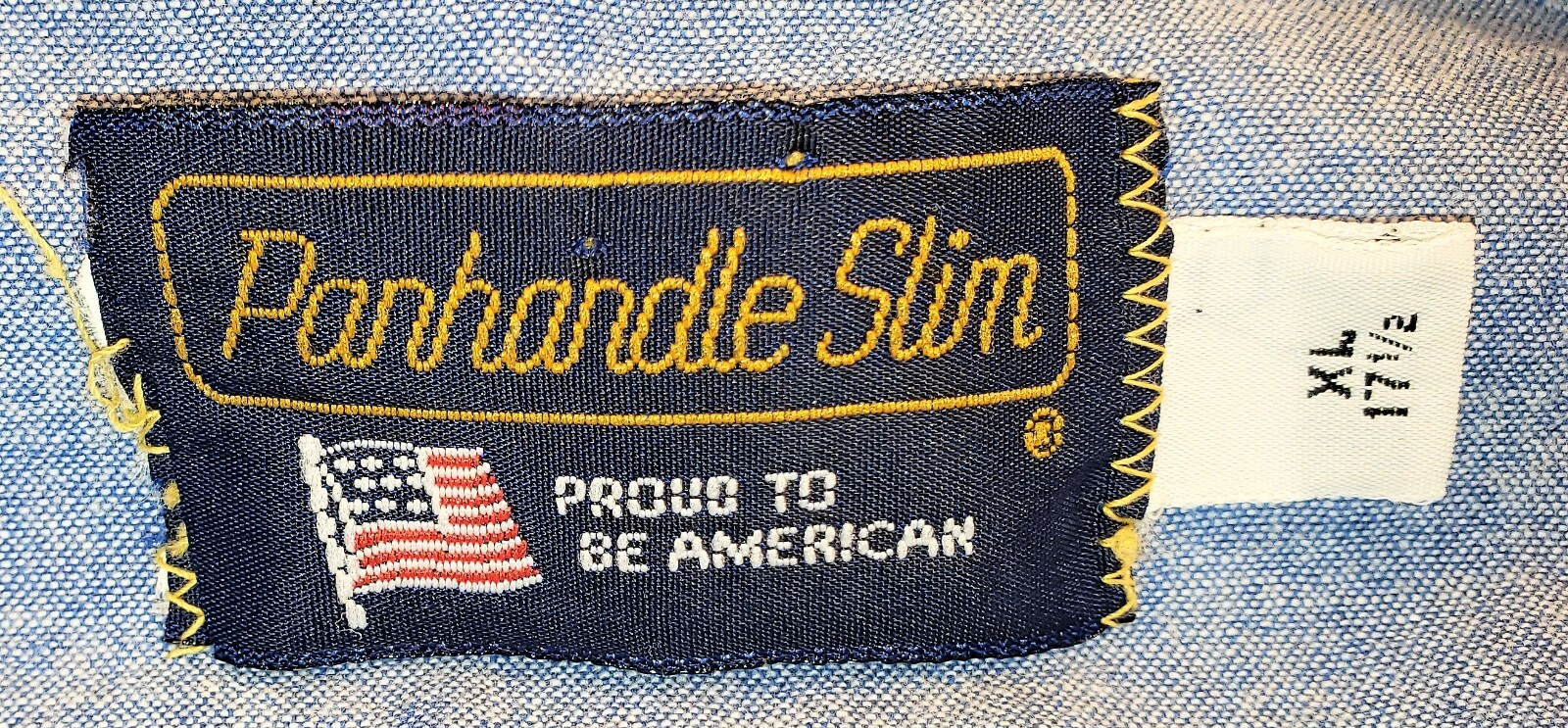 Vintage Panhandle Slim Western men’s Shirt size 17 1/2″ XL USA made blue green 