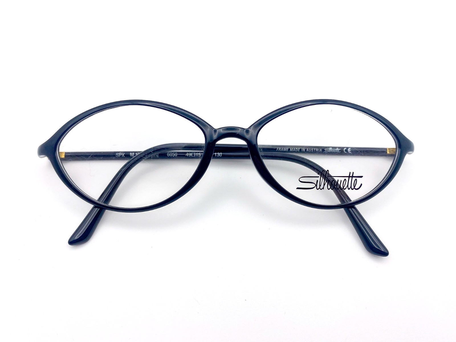 Women’s Vintage Silhouette SPX Black Oval Eyeglasses – 1990s Austria – NOS