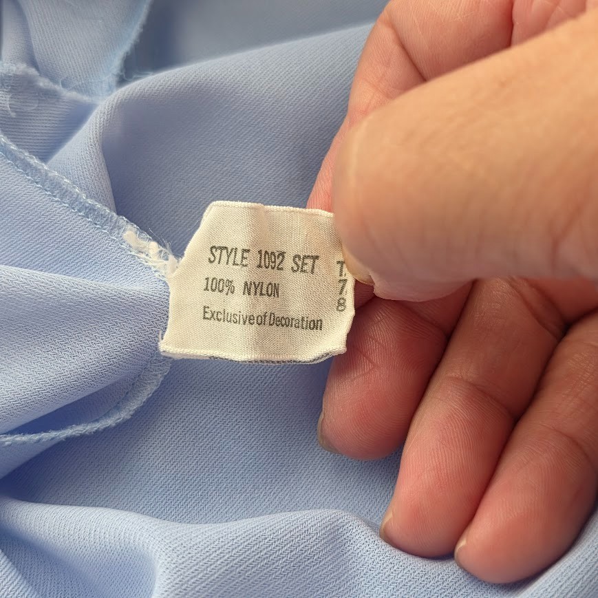Vintage 1960’s Gossard Artemis Peignoir Robe Size Small Blue Ruffle Collar