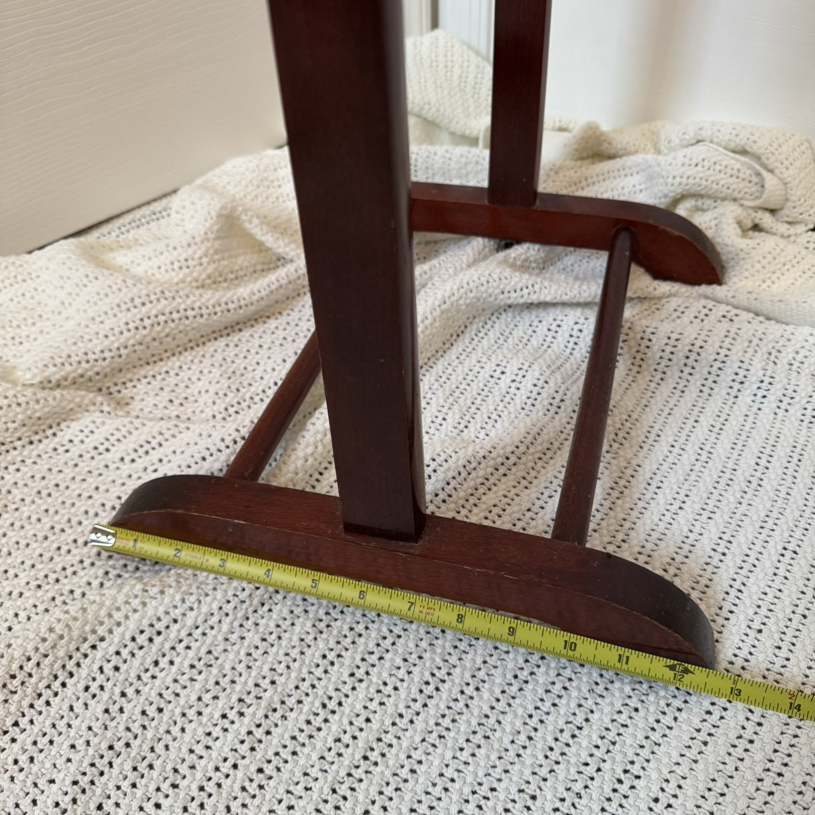 Vintage SPQR Made in Italy Wood Valet Butler Stand Cufflink Tray w/ Casters Rare