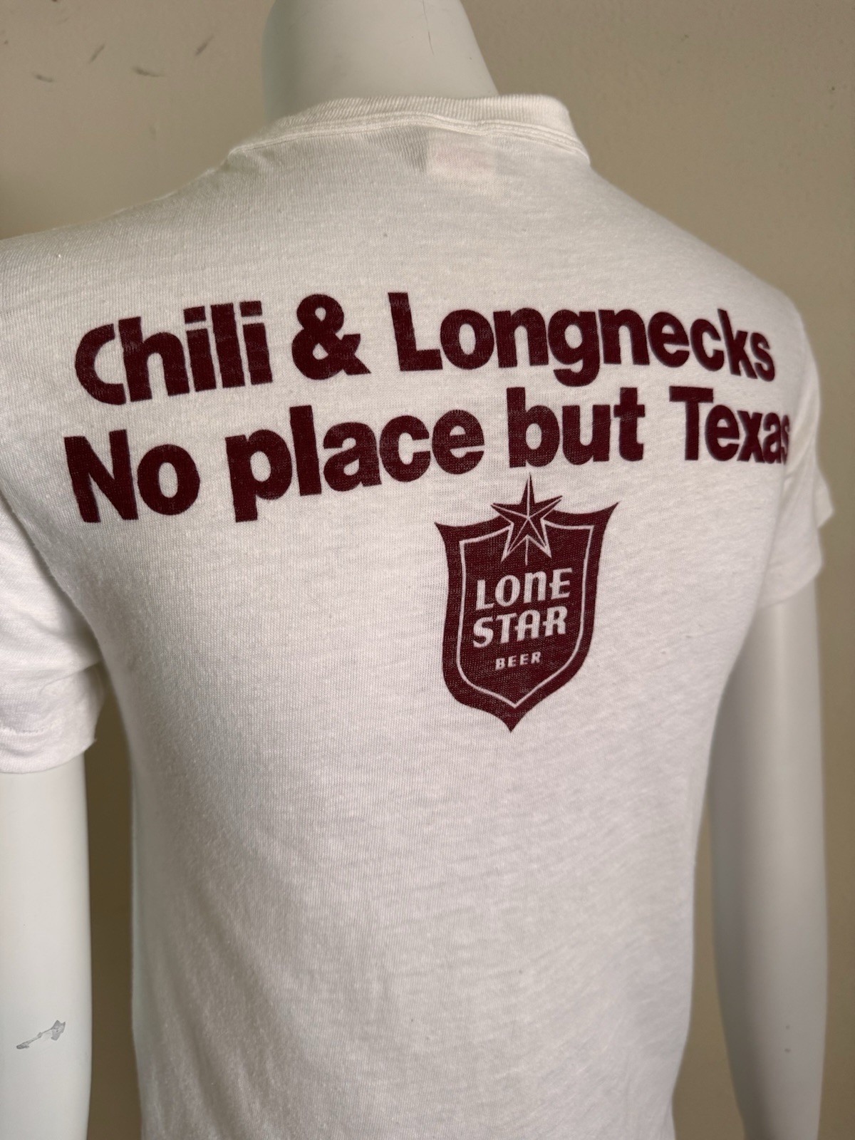 1979 Lone Star Beer Chili Cook Off T Shirt Womens XS Small USA Tee 70s Vintage