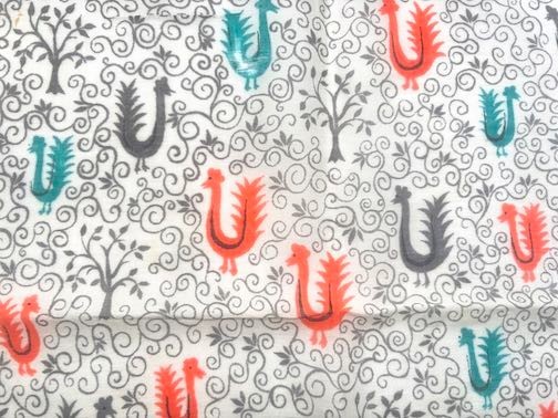 VINTAGE HANKY 1950s LINEN FAITH AUSTIN DESIGNER SIGN MID CENTURY MODERN ROOSTER