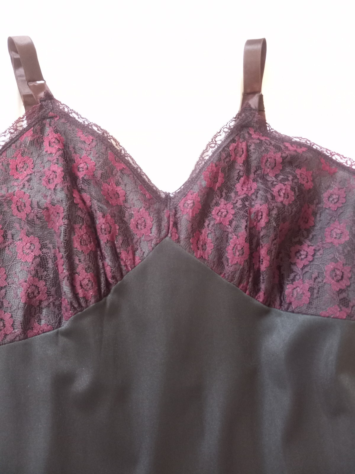 Rare 40s Vintage Black With 10 Inch Red Lace Flare Bottom