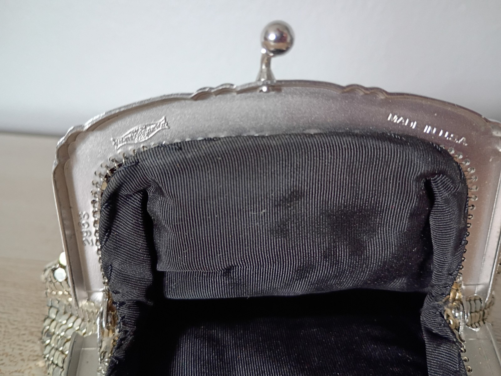 Vintage Whiting & Davis Silver 4in Mesh Change Coin Clutch Purse Art Deco 1940’s