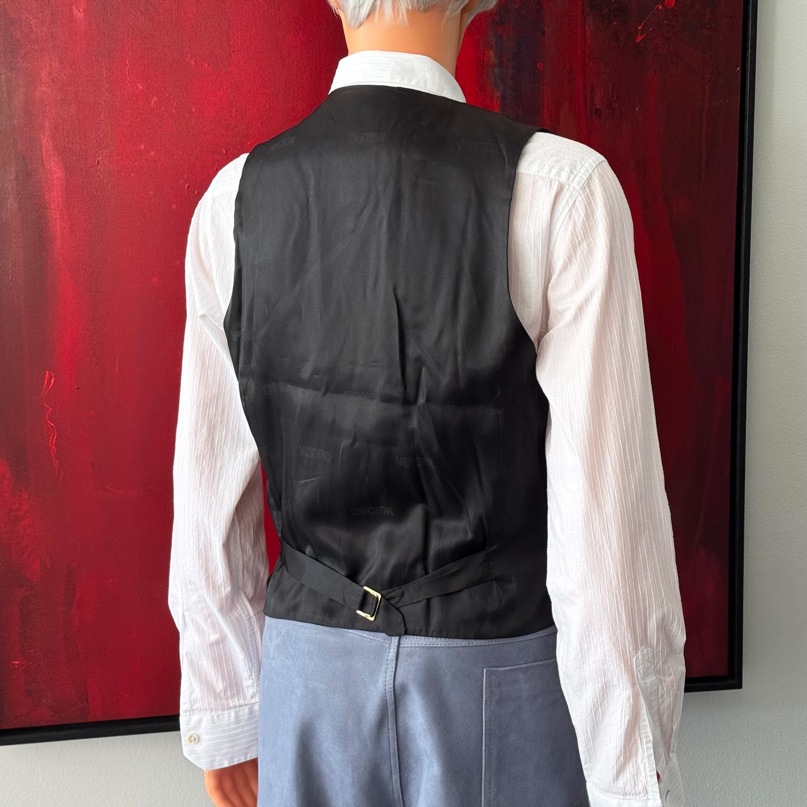 MOSCHINO CHEAP and CHIC velvet double-breasted vest w/ crown buttons size 50